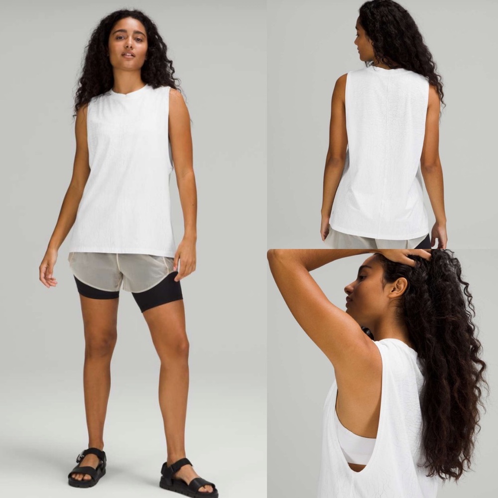 lululemon athletica White and silver  Tank Top